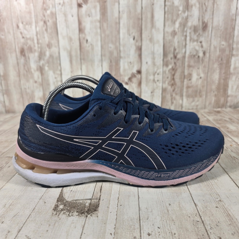 ASICS Gel-Kayano 28‎ Womens Navy Blue Pink Running Shoes 1012B047 Size 9.5